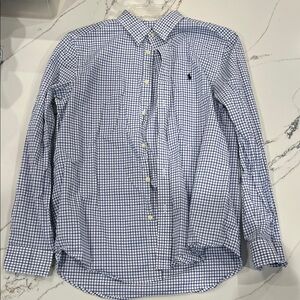 Ralph Lauren White and Blue Plaid Shirt